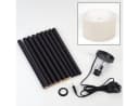 hofstein Stehlampe Holz/Stoff Schwarz/Beige/Weiß 155 cm Bild 5