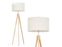 hofstein Stehlampe Holz/Stoff Naturfarben/Beige/Weiß 50 cm Schirm Bild 2