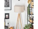 hofstein Stehlampe Holz/Stoff Naturfarben/Beige/Weiß 50 cm Schirm Bild 3