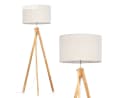 hofstein Stehlampe Holz/Stoff Beige Weiß Skandinavisch Bild 2