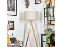 hofstein Stehlampe Holz/Stoff Beige Weiß Skandinavisch Bild 3