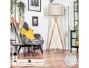 hofstein Stehlampe Holz/Stoff Beige Weiß Skandinavisch Bild 5