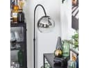 hofstein Bogenlampe Stehlampe Metall/Glas Schwarz/Chrom Industrial-Design Bild 1