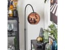 hofstein Bogenlampe Stehlampe Schwarz/Kupfer E27 Bild 1