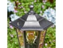 hofstein Pollerleuchte mit Bewegungsmelder Schwarz-Silber Metall/Glas Bild 3