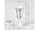 hofstein Pollerleuchte Sockelleuchte Metall/Glas Weiß Transparent E27 Bild 4