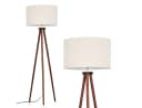 hofstein Stehlampe Holz/Stoff Dunkelbraun Beige Weiß Skandinavisch Bild 2