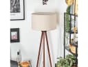 hofstein Stehlampe Holz/Stoff Dunkelbraun Beige Weiß Skandinavisch Bild 3