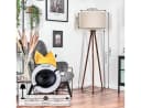 hofstein Stehlampe Holz/Stoff Dunkelbraun Beige Weiß Skandinavisch Bild 5
