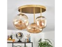 hofstein Deckenleuchte Metall/Glas Goldfarben 3 x E14 Bild 3