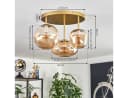hofstein Deckenleuchte Metall/Glas Goldfarben 3 x E14 Bild 5