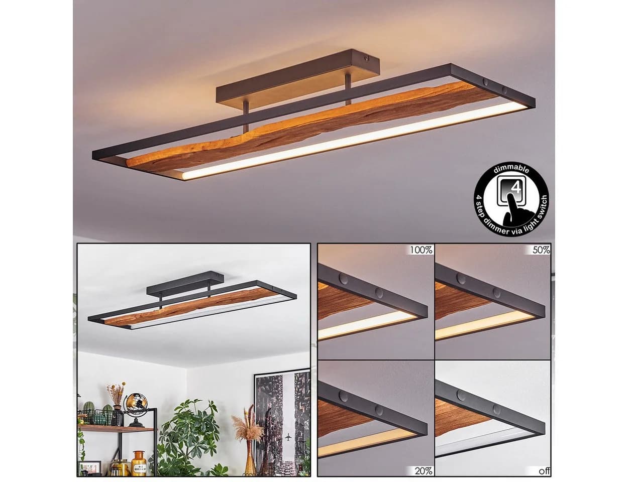 hofstein Deckenleuchte dimmbar LED 48 Watt 6600 Lumen