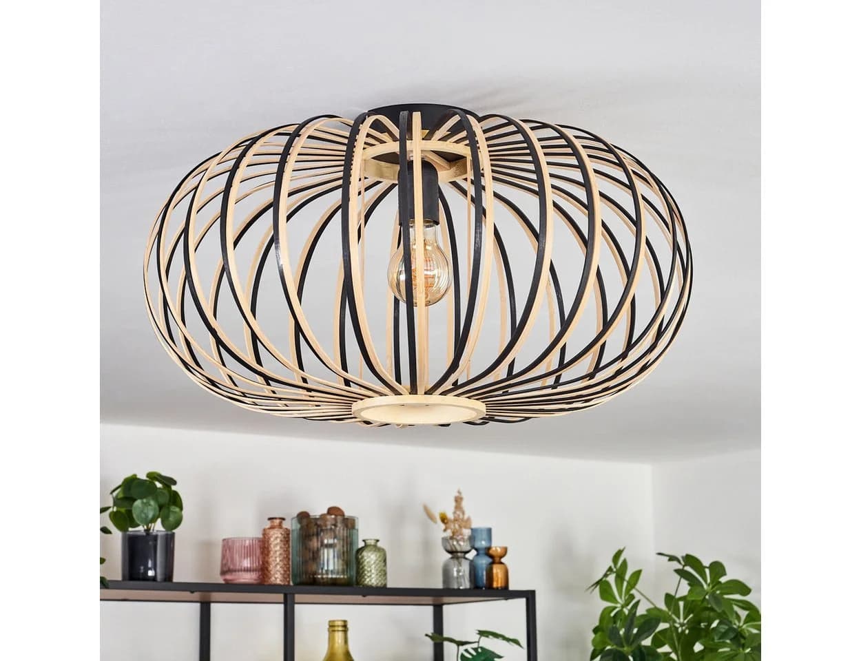 hofstein Deckenleuchte Metall/Bambus Boho-Style 50 cm - Bild 3