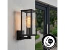 hofstein Außen-Wandleuchte Metall/Glas Schwarz Industrial IP44 E27 Bild 2