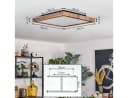 hofstein Deckenleuchte Dimmbar LED CCT Schwarz Holzoptik Fernbedienung Bild 4