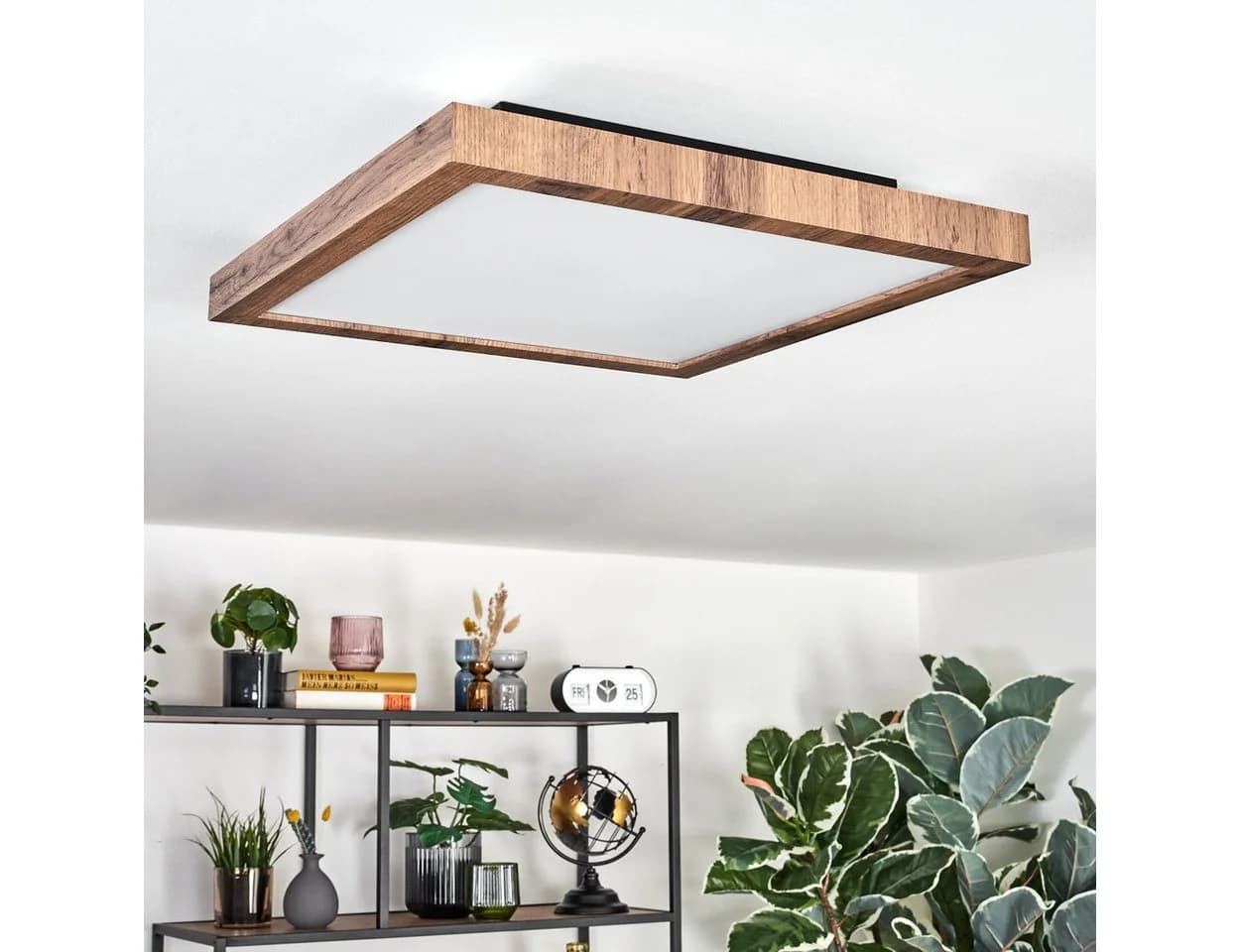 hofstein Deckenleuchte Dimmbar LED CCT Schwarz Holzoptik Fernbedienung - Bild 5