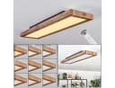 hofstein Deckenleuchte Dimmbar LED Panel Schwarz/Holzoptik mit Fernbedienung Bild 2