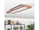 hofstein Deckenleuchte Dimmbar LED Panel Schwarz/Holzoptik mit Fernbedienung Bild 5