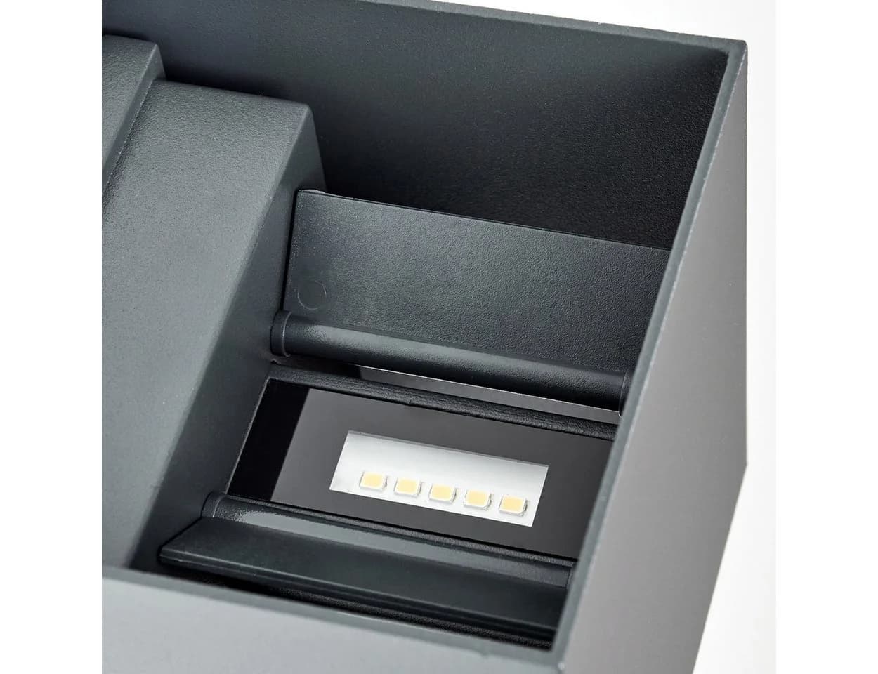 hofstein Außen-Wandleuchte mit Bewegungsmelder LED Anthrazit/Klar IP54 - Bild 3