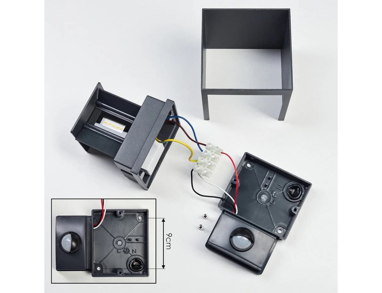 hofstein Außen-Wandleuchte mit Bewegungsmelder LED Anthrazit/Klar IP54 - Bild 5