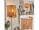 hofstein Wandleuchte Boho-Design Metall/Seil/Bast Schwarz/Natur E27 Bild 2