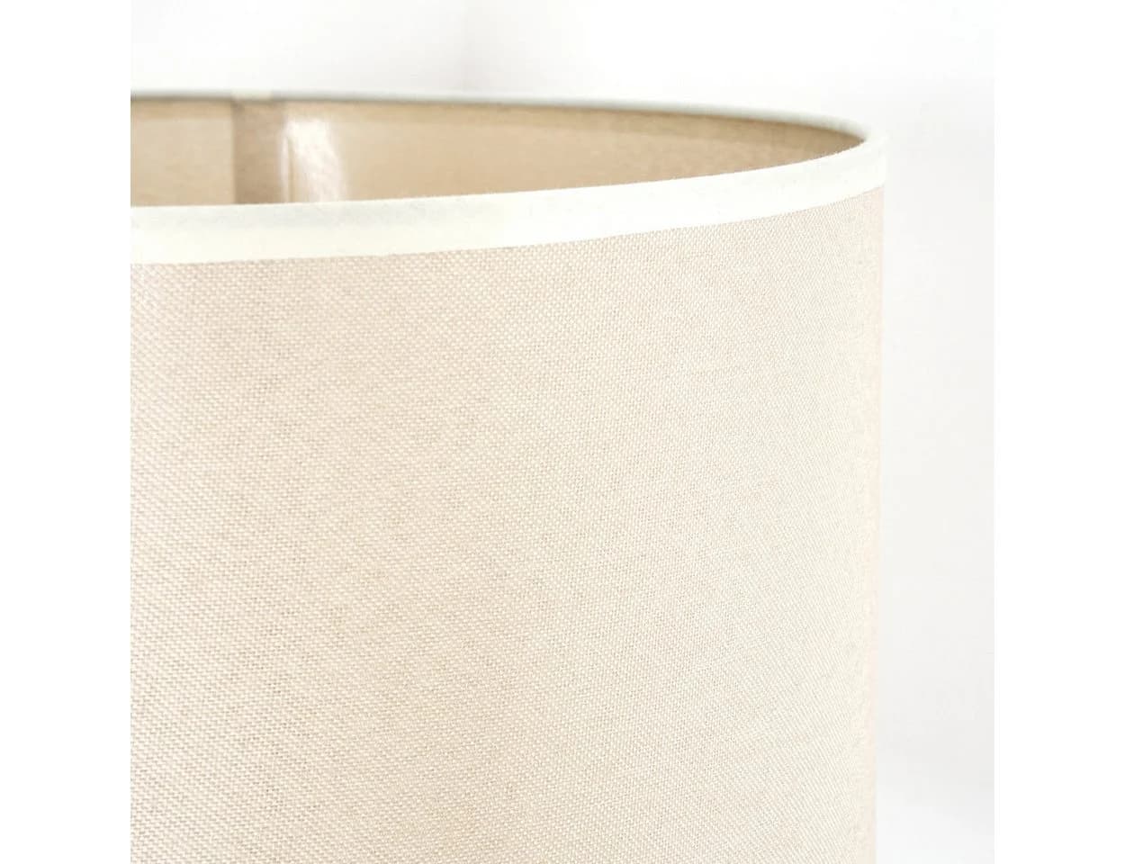 hofstein Stehlampe Boho-Style Holz/Stoff Beige/Weiß E27 - Bild 3