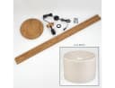 hofstein Stehlampe Boho-Style Holz/Stoff Beige/Weiß E27 Bild 5