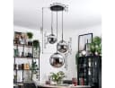 hofstein Hängeleuchte Rerto Metall/Glas Schwarz/Rauchfarben Esszimmer Bild 4