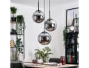 hofstein Hängeleuchte Moderne Esszimmer Hängelampe Metall/Glas Schwarz/Rauchfarben Bild 1