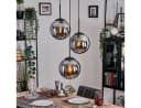 hofstein Hängeleuchte Moderne Esszimmer Hängelampe Metall/Glas Schwarz/Rauchfarben Bild 2