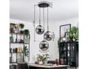 hofstein Hängeleuchte Moderne Esszimmer Hängelampe Metall/Glas Schwarz/Rauchfarben Bild 4