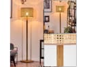 hofstein Stehlampe Boho-Style Holz/Wienergeflecht Beige Bild 1