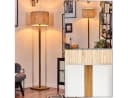 hofstein Stehlampe Skandinavisches Design Holz Seegras Beige Bild 1
