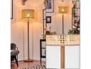 hofstein Stehlampe Modern Skandinavisch Holz Rattan Naturfarben Bild 2