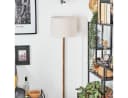 hofstein Stehlampe Holz/Stoff Beige/Weiß Modern Skandinavisch Bild 1