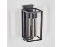 hofstein Außen-Wandleuchte Metall/Glas Schwarz/Rauchfarben Bewegungsmelder IP44 Bild 1