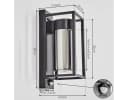 hofstein Außen-Wandleuchte Metall/Glas Schwarz/Rauchfarben Bewegungsmelder IP44 Bild 4
