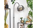 hofstein Stehlampe Metall/Glas Schwarz/Chrom Retro-Design Bild 1