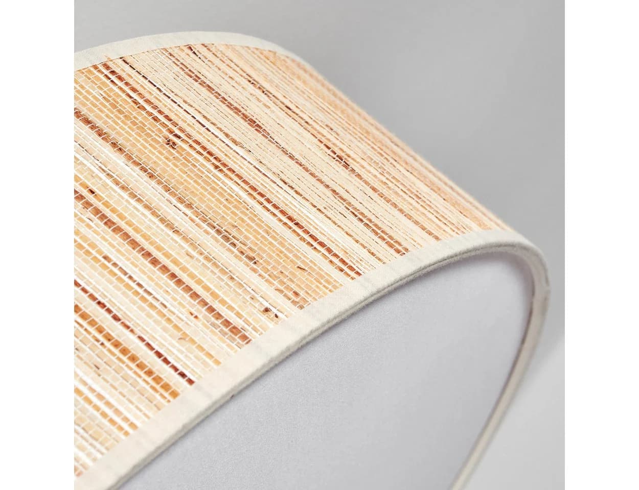 hofstein Deckenleuchte Boho Design Metall Binsenstroh Beige Weiß E27 - Bild 3