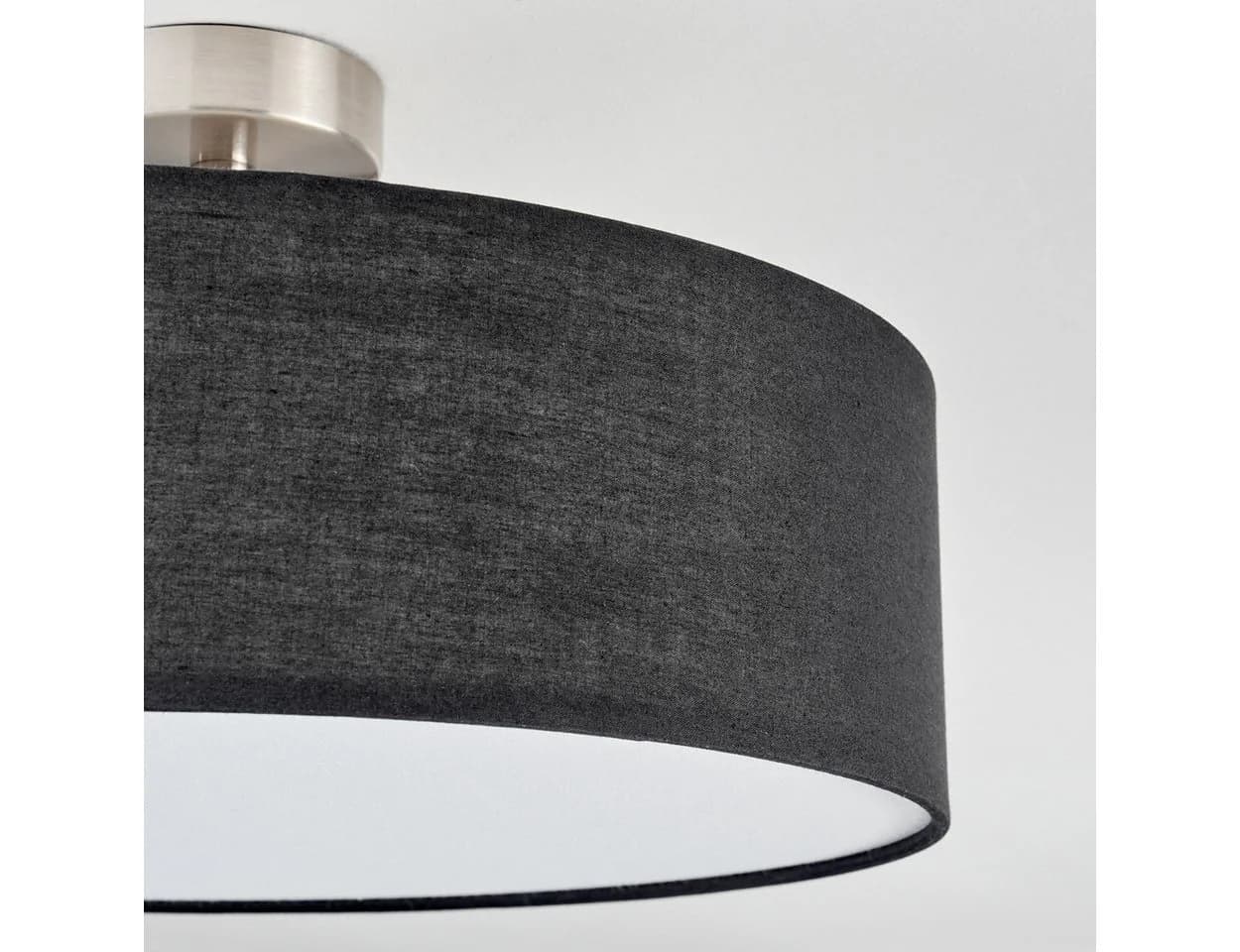 hofstein Deckenleuchte Boho Design Metall Stoff Schwarz Weiß E27 - Bild 3