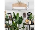 hofstein Deckenleuchte Boho Design Metall Binsenstroh Beige Weiß E27 Bild 4