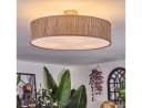 hofstein Deckenleuchte Boho Design Metall Binsenstroh Beige Weiß E27 Bild 5