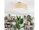 hofstein Deckenleuchte Boho Metall Papier Stoff Nickel Beige Bild 1