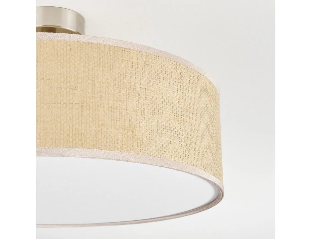 hofstein Deckenleuchte Boho Metall Papier Stoff Nickel Beige - Bild 3