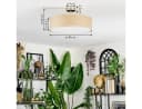 hofstein Deckenleuchte Boho Metall Papier Stoff Nickel Beige Bild 4