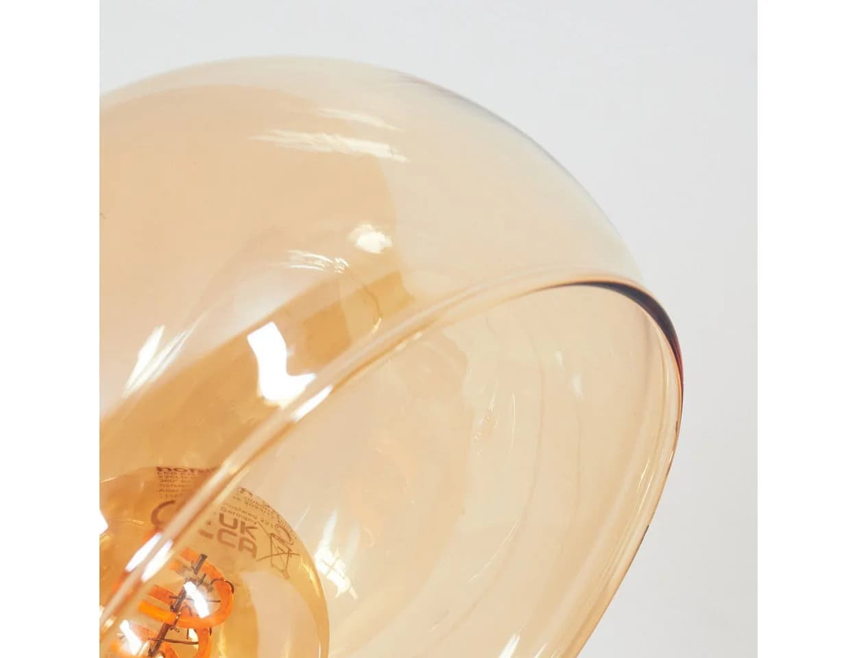hofstein Stehlampe Weiß/Chrom Bernsteinfarben Marmorfuß - Bild 3