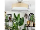 hofstein Deckenleuchte Metall/Papiergeflecht/Stoff Nickel-matt/Natur Boho Leuchte 50 cm E27 Bild 4