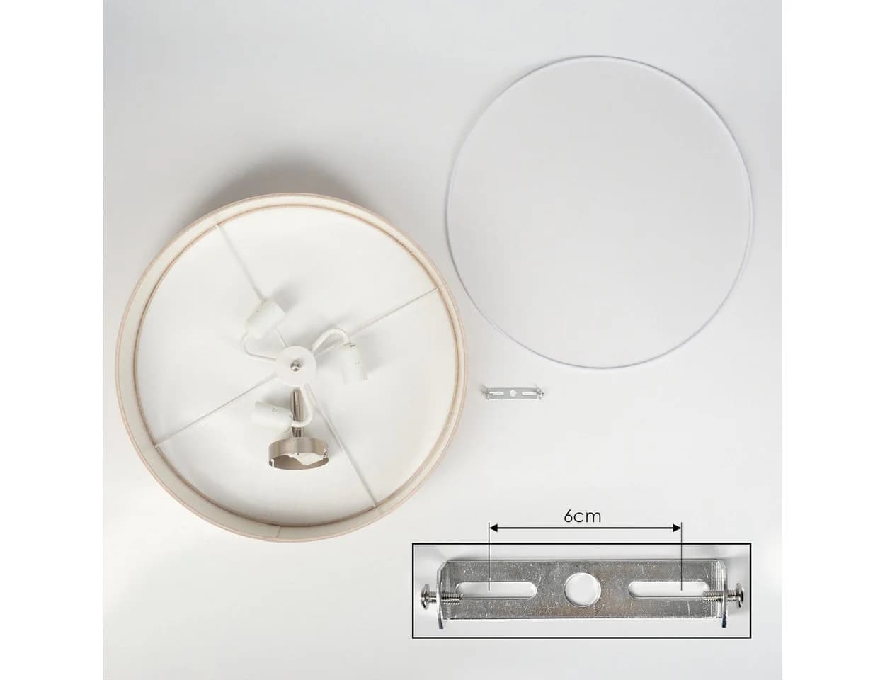 hofstein Deckenleuchte Metall/Papiergeflecht/Stoff Nickel-matt/Natur Boho Leuchte 50 cm E27 - Bild 5