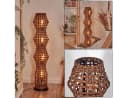 hofstein Stehlampe Boho-Style Rattan Schwarz/Braun Bild 2