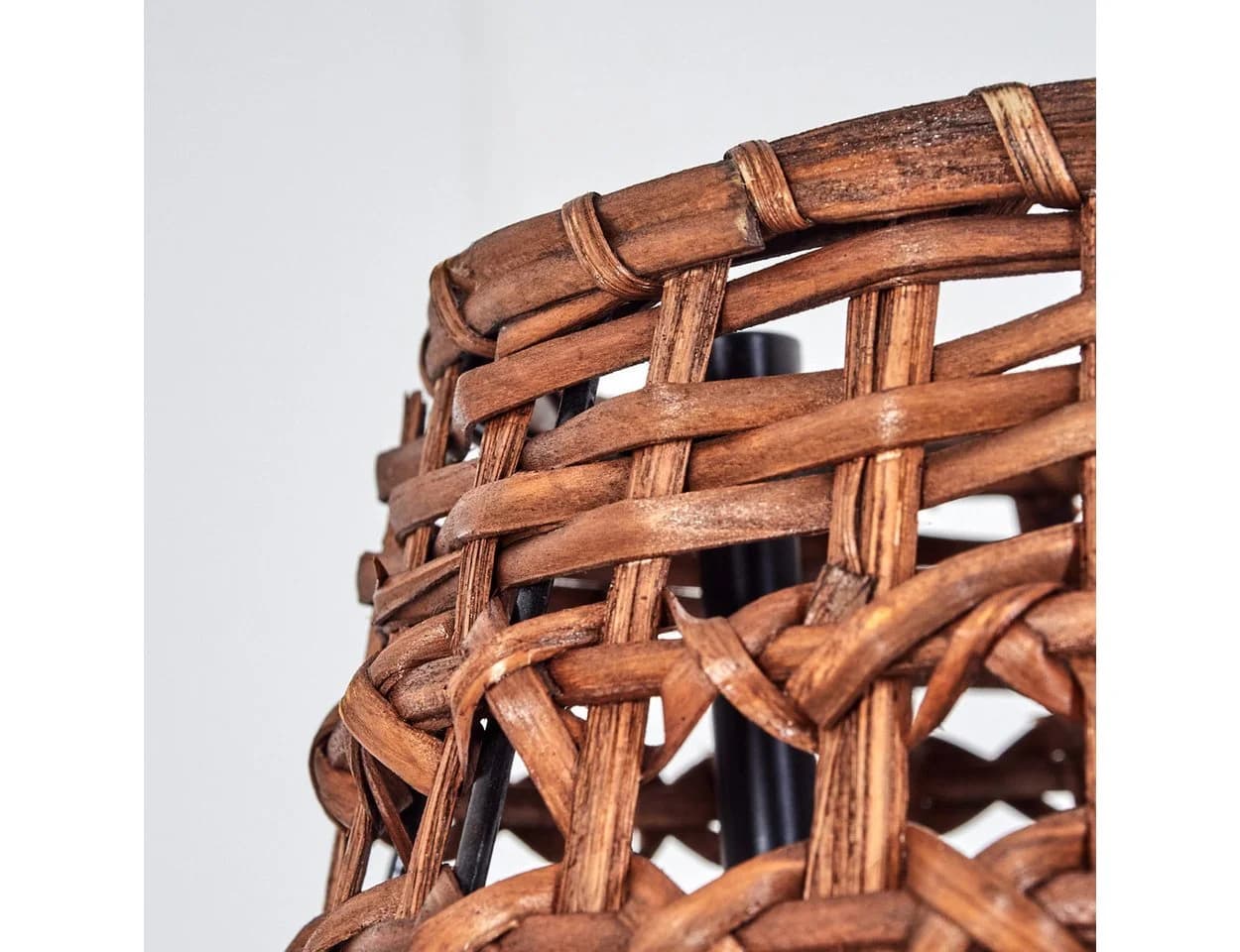 hofstein Stehlampe Boho-Style Rattan Schwarz/Braun - Bild 3